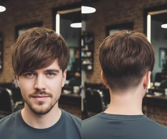 fringe with low taper fade