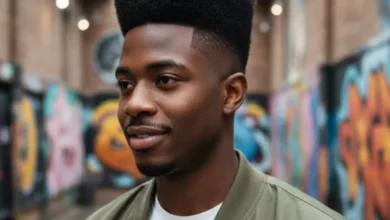 High top with low taper fade