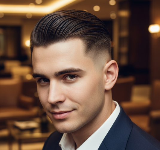 slick back low taper fade