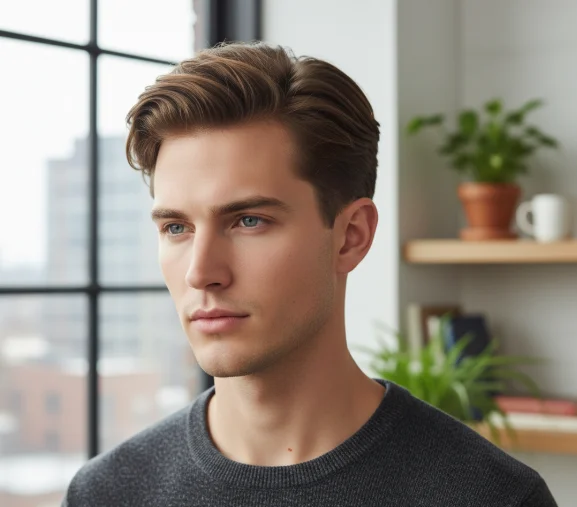 low taper fade white male