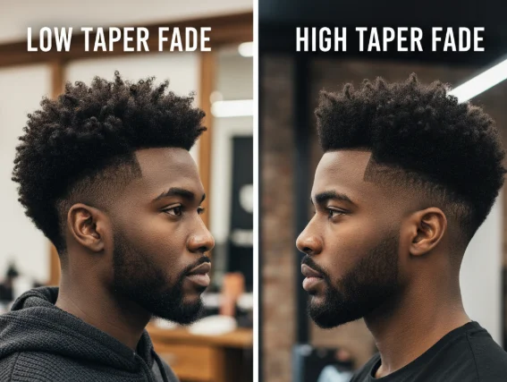 low taper fade vs high taper fade