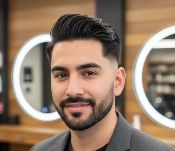 brush back low taper fade