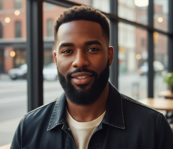 Low taper fade with beard